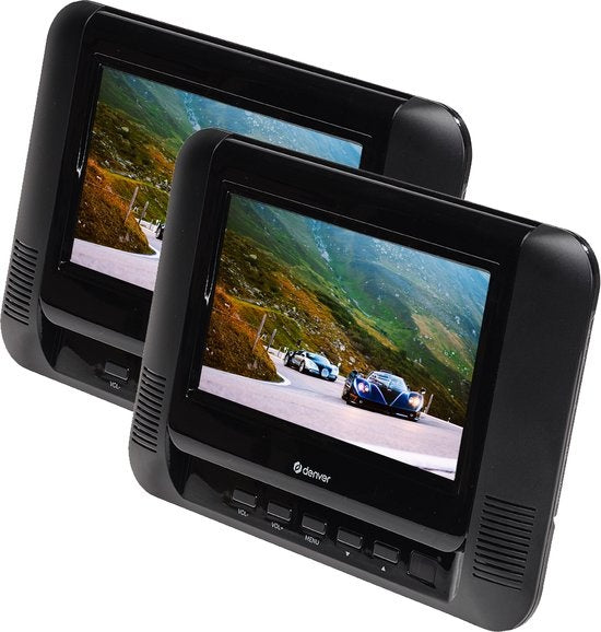 Denver Draagbare DVD Speler Auto - 7 inch - 2 schermen - Wintersport - Incl. Hoofdsteunhouder - USB - MTW793