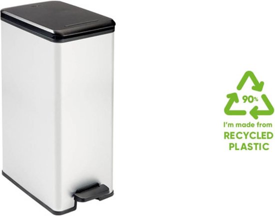 Curver Decobin Slim Prullenbak- 40 liter - Metallic