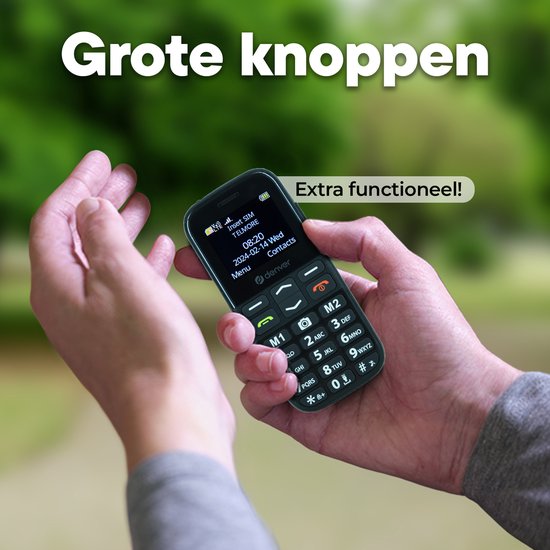 Denver Senioren Mobiele Telefoon 4G - Grote Toetsen - SOS knop - Smartphonevrij opgroeien - Oplaadstation - GSM - Volledig NL en FR - BAS18600L