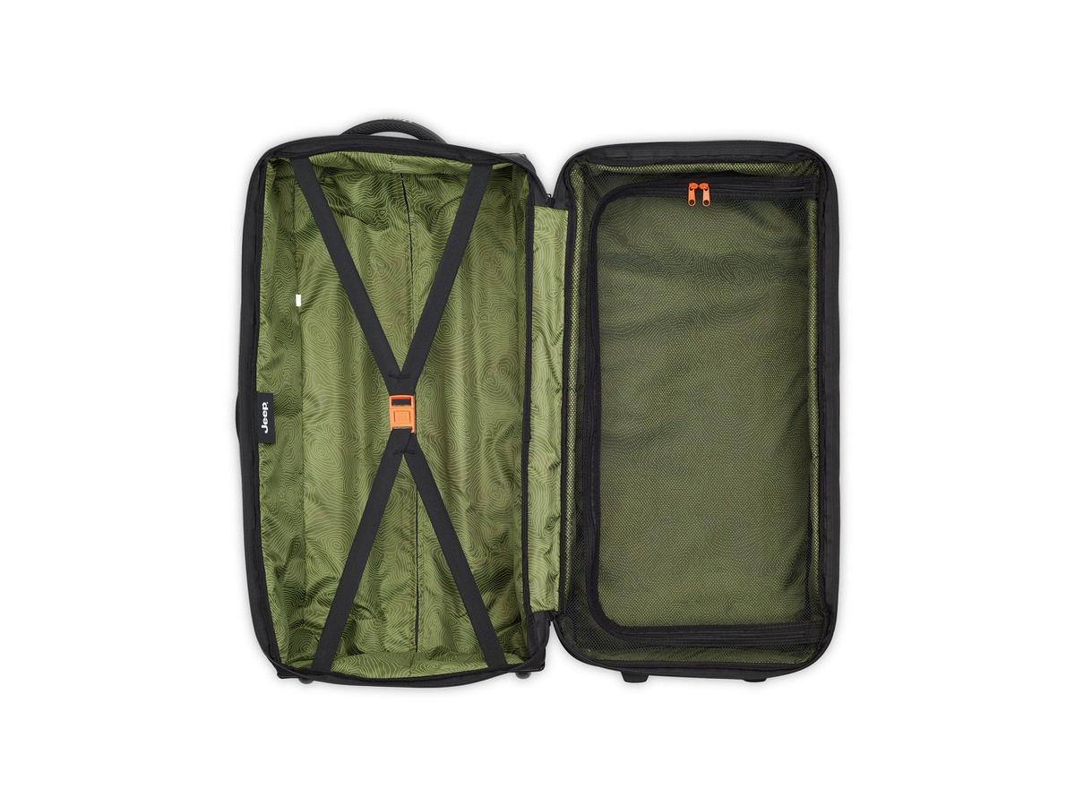 Jeep Duffle Bag - Trolley Duffel Tas - maat M 73 cm - Zwart