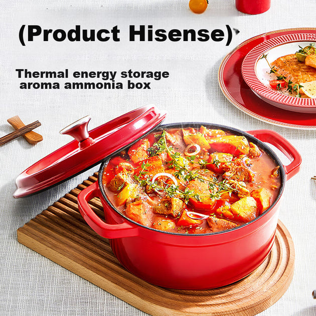 COOKER KING Geëmailleerde Gietijzeren Soeppan & Steelpan 24 cm – Chinees Rood – Gietijzer En Emaille