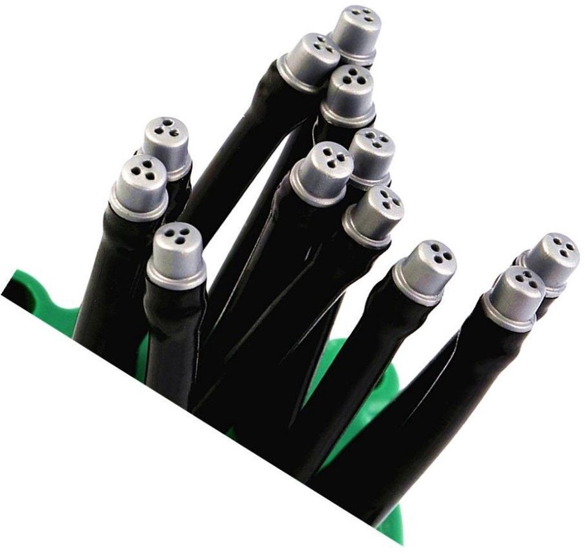 Premium Multifunctional Sprinkler – Voorzien Van 12 Buigbare Sproeikoppen En Grondpin En 35m² Bereik – Voor Gazon En Border – Groen Kunststof – 12 Koppig