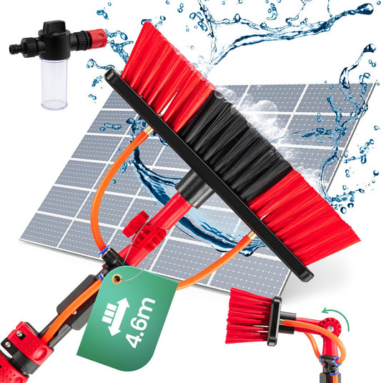 Hortensus Waterborstel - Telescopisch - Incl. Zeepdispenser - 460 x 29 x 7cm - Rood