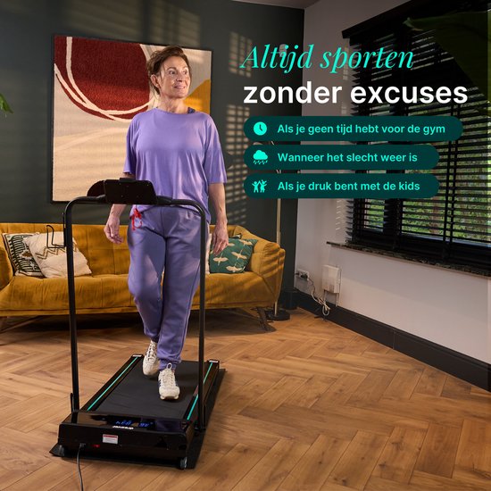 Dreaver Elevate Pro - 2 in 1 Loopband Inklapbaar 12KM/U met 9% Hellingsfunctie - Inclusief App & Accessoires - Hardloopband - Treadmill - Wandelband - Walking pad - Voor Thuis