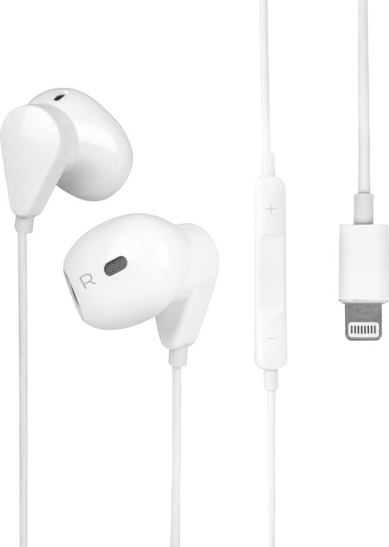 Nuvance - Oortjes met Draad - Geschikt voor Lightning - In-Ear Oordopjes met Draad - Oortjes met Draad en Microfoon - Wit