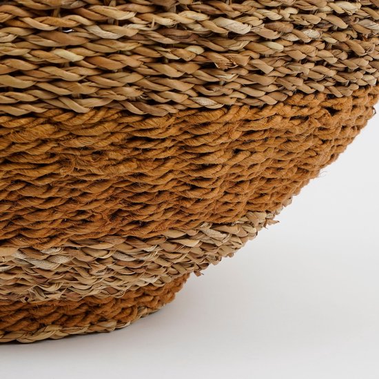 Mica Decorations Tacoma Opbergmand met Deksel - H48 x Ø55 cm - Jute - Geel