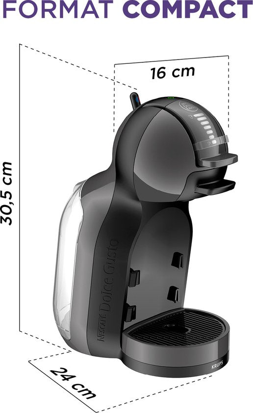 Krups NESCAFÉ Dolce Gusto Mini Me KP1238 - Koffiecupmachine - Antraciet - Automatische Stop - Compact - Voor Dolce Gusto Cups