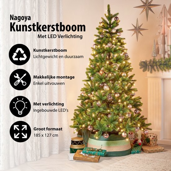 Triumph Tree Sherwood Deluxe Kunstkerstboom met LED Verlichting - Kunst Kerstboom H185 x Ø127 cm - Groen