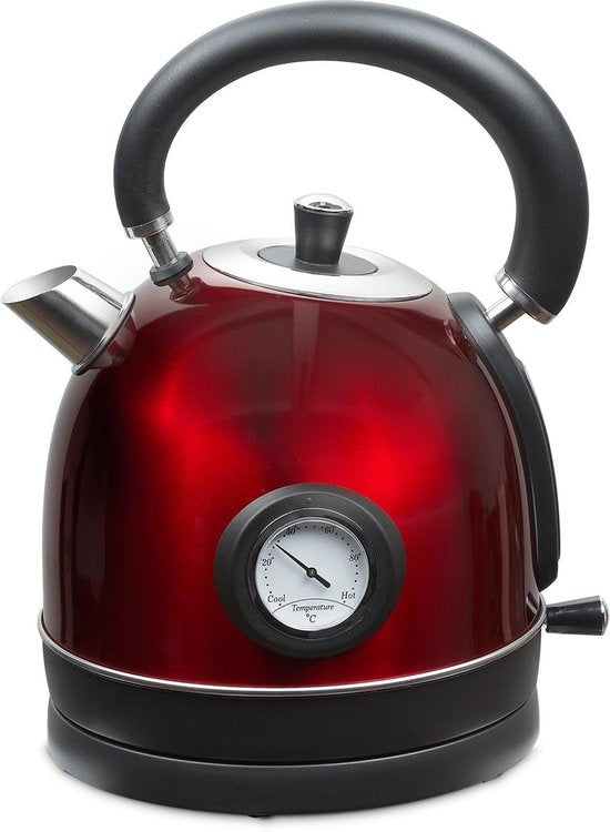 MOA Waterkoker Retro - 1.8L - RVS - BPA vrij - 2200W - Elektrische Waterkoker- Rood