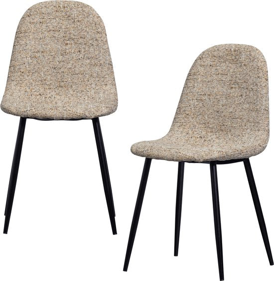 eetkamerstoel Marije - Chenille - Naturel - Set van 4