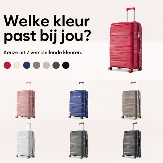 SC Travelin' Charm – 28-inch Grote Reiskoffer - Cijferslot - 41x24x69 cm - 98L - Lichtgewicht, Waterdicht & Duurzaam - Rood