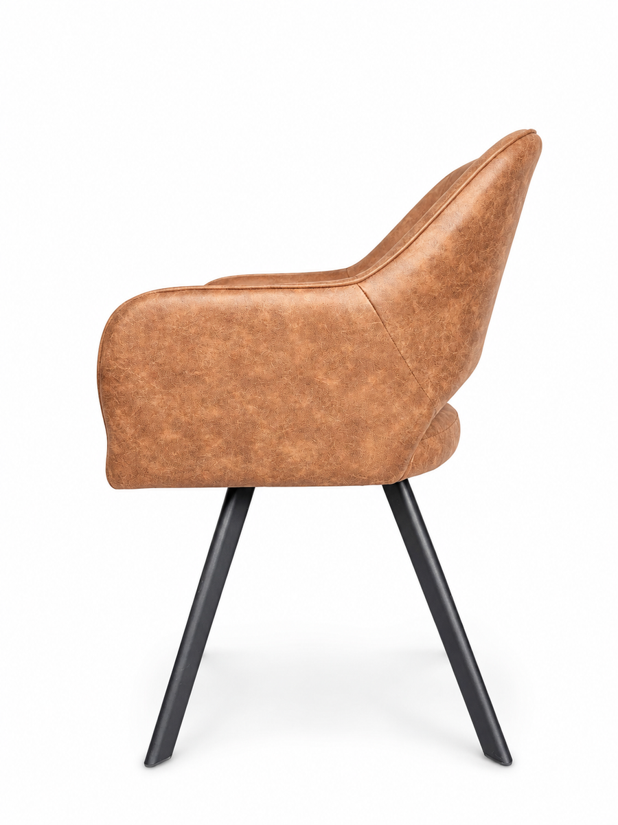 Meubel31 Tenno Draaibare Eetkamerstoelen - Set van 2 - Cognac