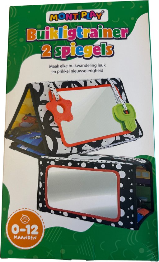 MontiPlay® Buikligtrainer Baby - Knisperboekje Baby - Baby speelgoed 6 maanden - Educatief Speelgoed - Tummy Time - Montessori - Sensorisch