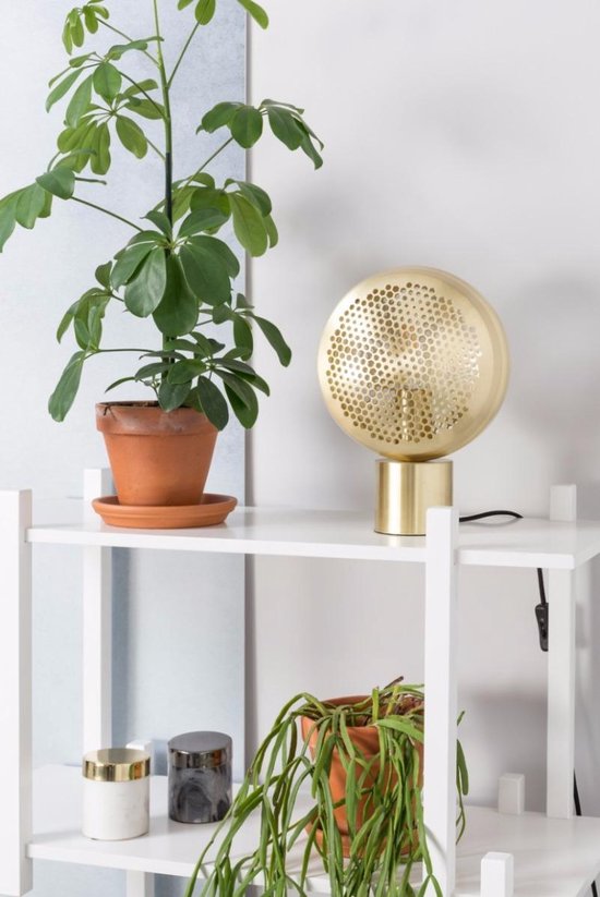 Zuiver Gringo Tafellamp - Goud - Rondvormig -  1.50 m Snoerlengte - 230 V -  22.50 x 12 x 30.50cm -  4 W per lichtpunt