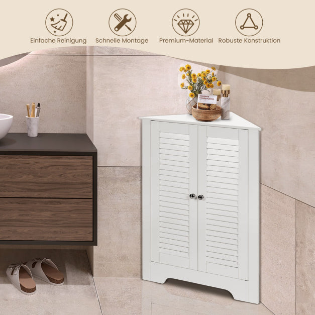 Coast Hoekkast - Lattendeur - Verstelbare plank - MDF - 63 x 32 x 81,5 cm - Wit