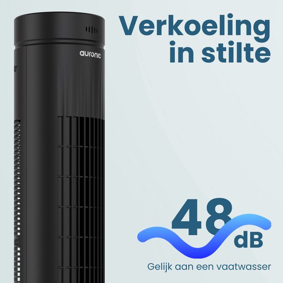 Auronic Torenventilator - Met Afstandsbediening en Timer - Ventilator - 60° Oscillatie - 76 cm - Zwart