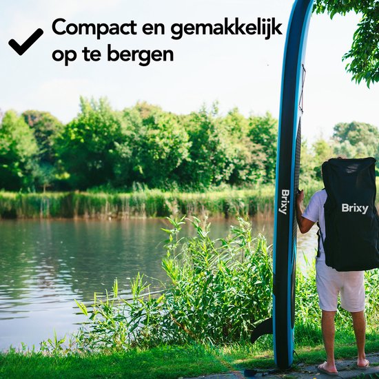 Brixy 2-in-1 SUP Board - met Zitje - Opblaasbaar Paddle Board - Complete Set - 335 cm - Max. 175 kg - Mintgroen/Blauw