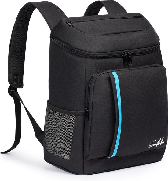Koeltas Rugzak 20 liter - Compacte Geïsoleerde Koelrugtas - Backpack Lichtgewicht Koelrugzak - Zwart - Sunflake