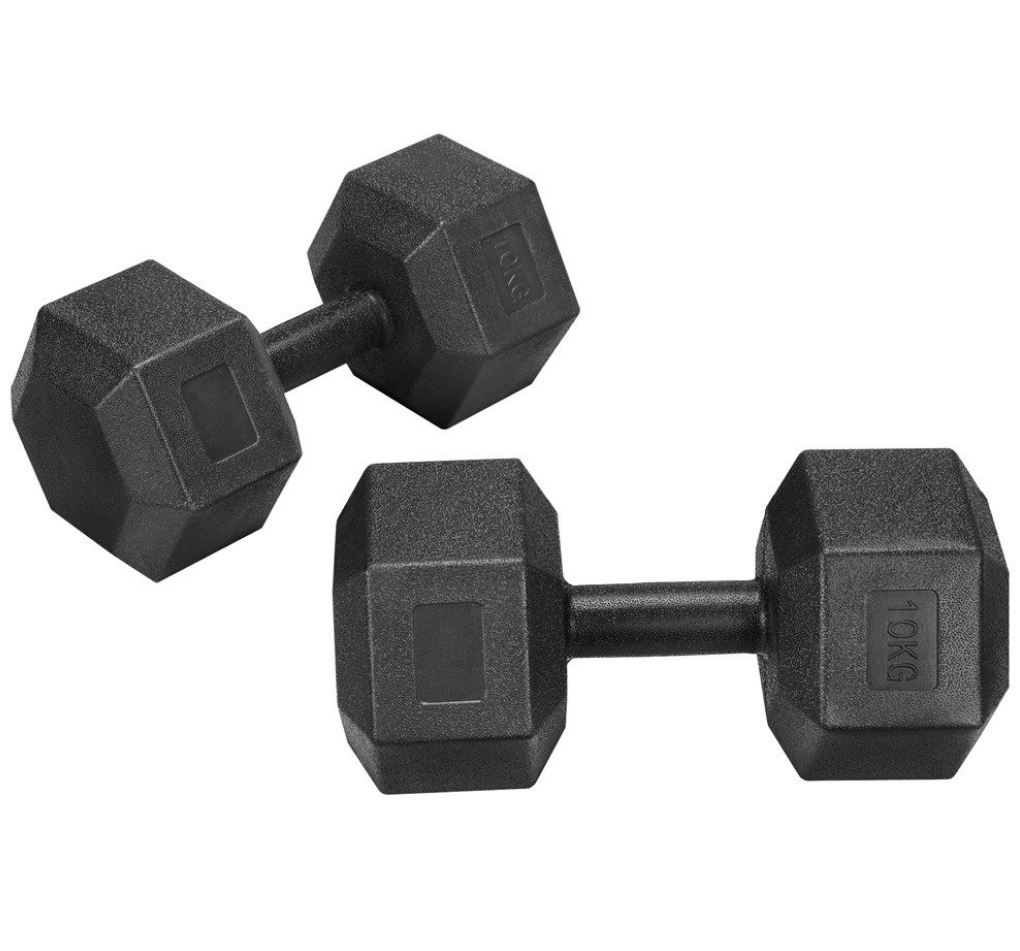Yaheetech Dumbbell Set 20 kg - 2x 10 kg - Zwart - 34,5 x 17,5 x 15,5 cm