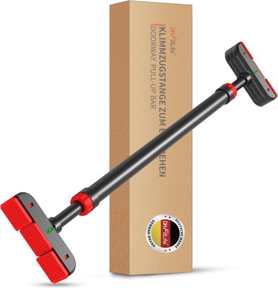 DH FitLife Optrekstang voor Deur – Schroefloze Pull-Up Bar 72-92 cm – Inclusief Waterpas voor Krachttraining en Rekstang Installatie