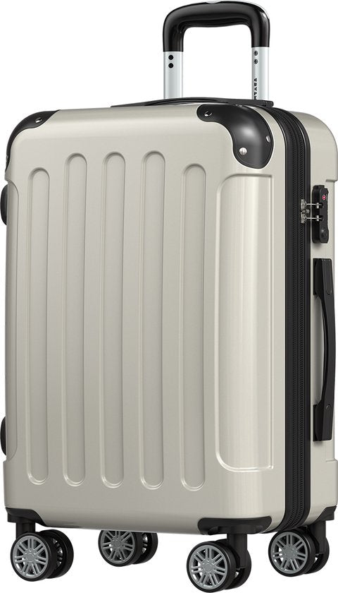 TRVLMORE Handbagage Koffer - 45L - TSA Cijferslot - Lichtgewicht - Uitbreidbaar - Trolley - 54x36x22cm - Champagne