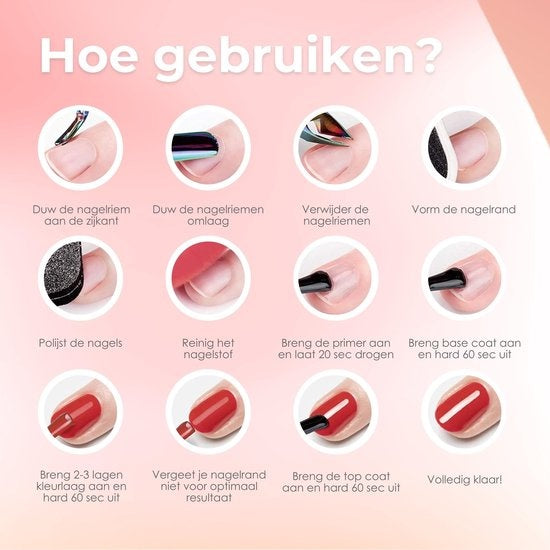 Moods Gellac Starterspakket - Primer - Base Coat - Top Coat - Gellak - LED Lamp Nagellak - 7.3 ML