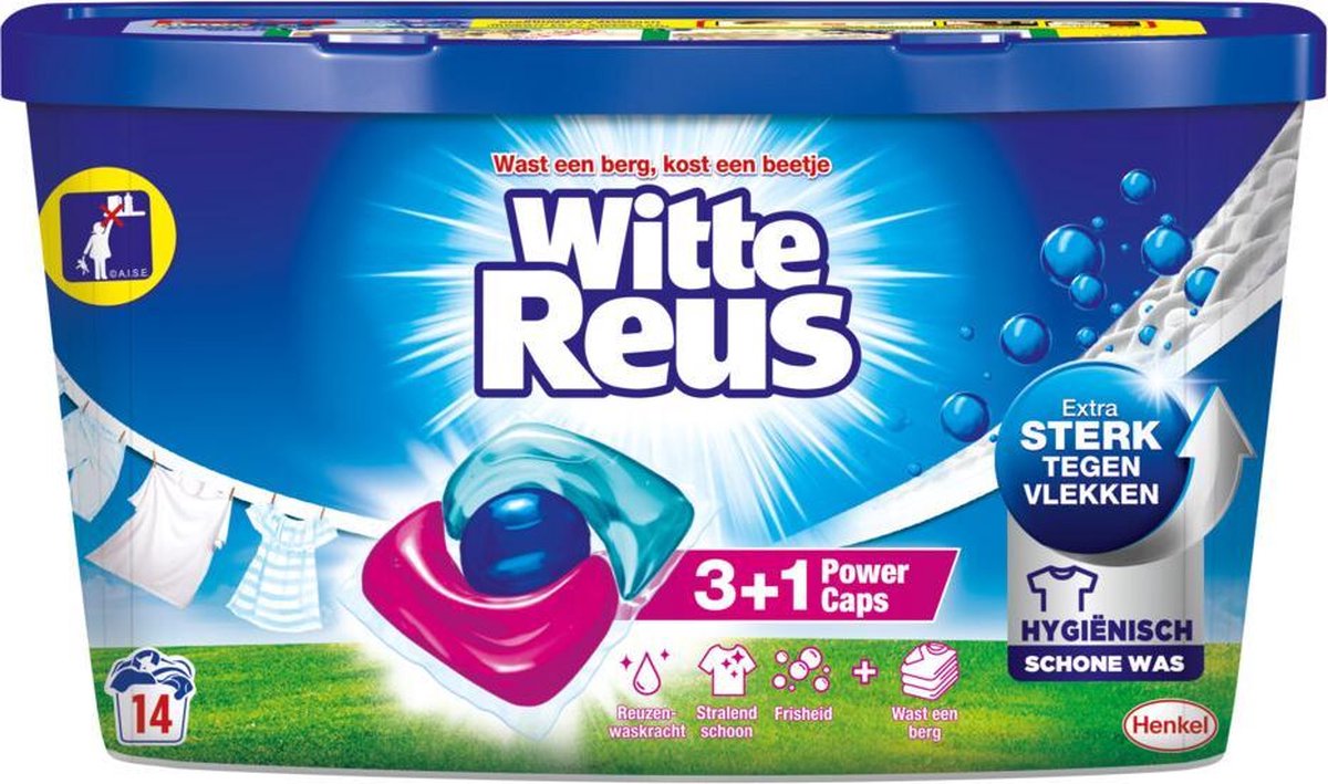 Witte Reus Power Caps Wasmiddelcapsules voor Witte Was – 14 Wasbeurten – 14 Capsules