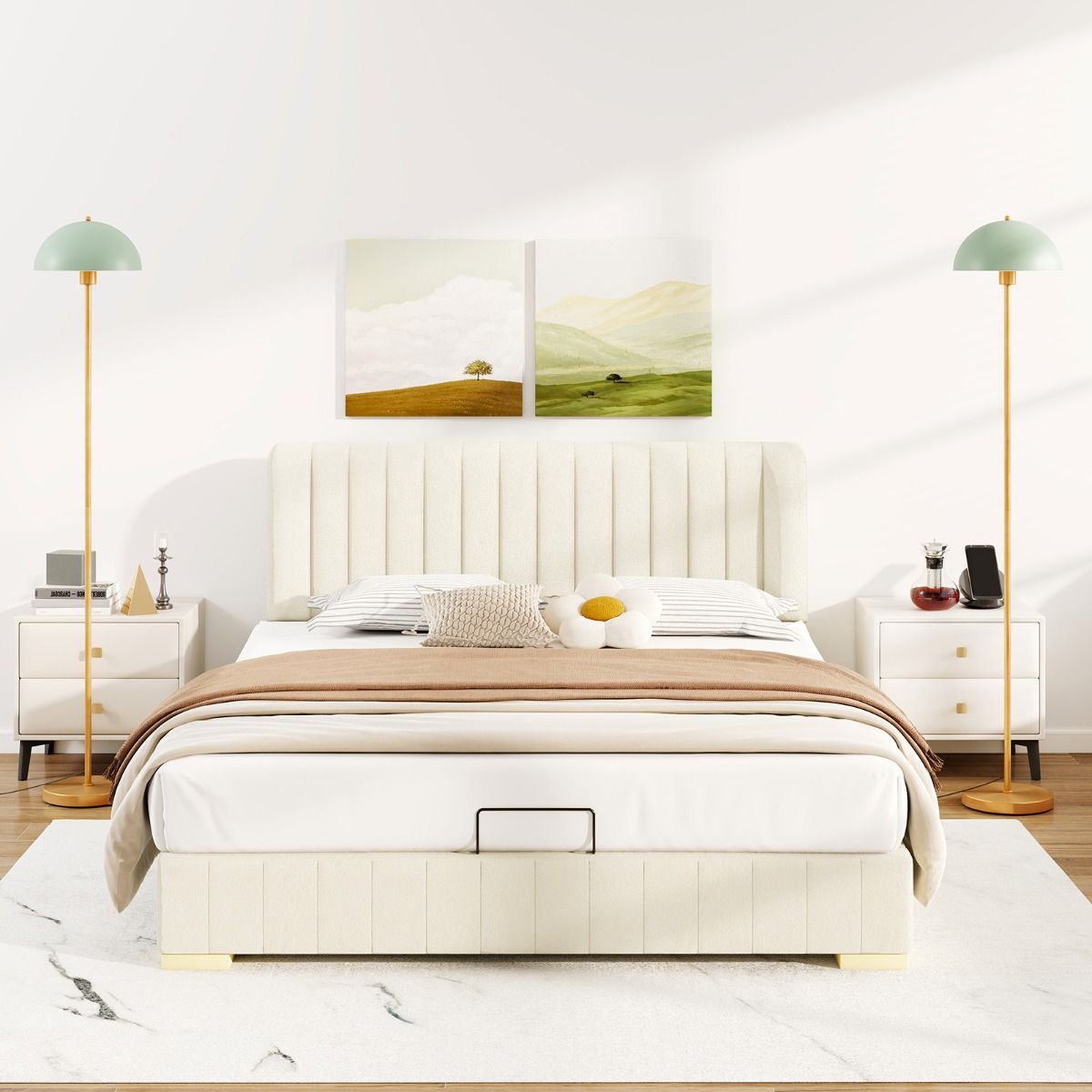 Coast Staande Lamp - verstelbare lampenkop - onbreekbare lampenkap - goud, groen en wit - 163 cm