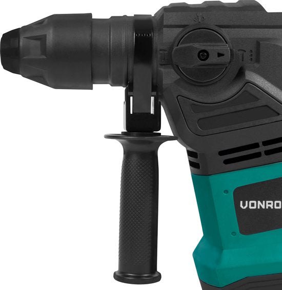 VONROC Boorhamer 1800W – 6 Joule – SDS plus – 4 Functies – Incl. 3 SDS-plus boren en 2 SDS-plus beitels
