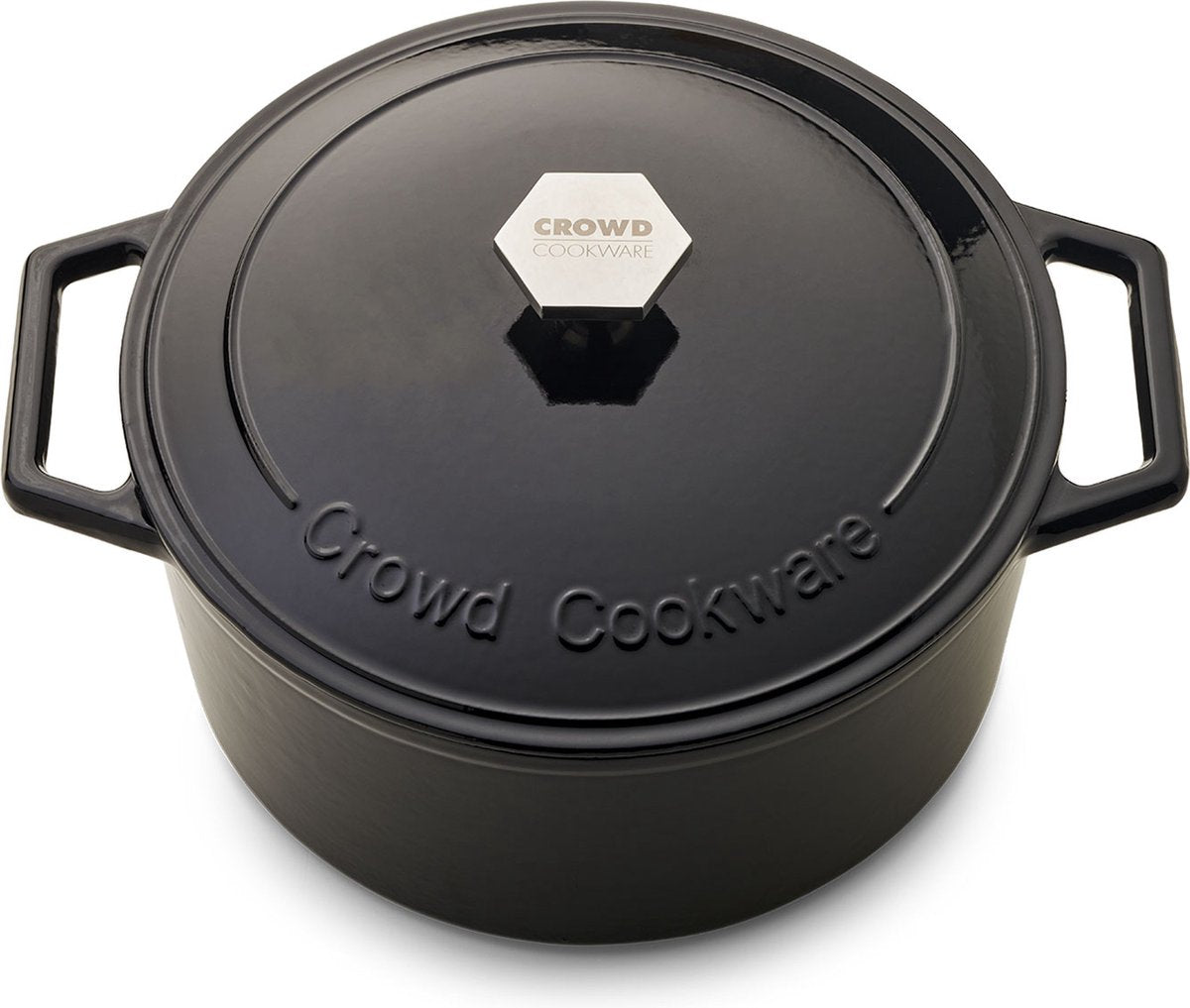 The Tasman Dutch Oven en Grill – Gietijzeren Kookpot Ø29 cm – Gerecycled Gietijzer – Traditioneel en Grill Deksel – 6,6L – Zwart