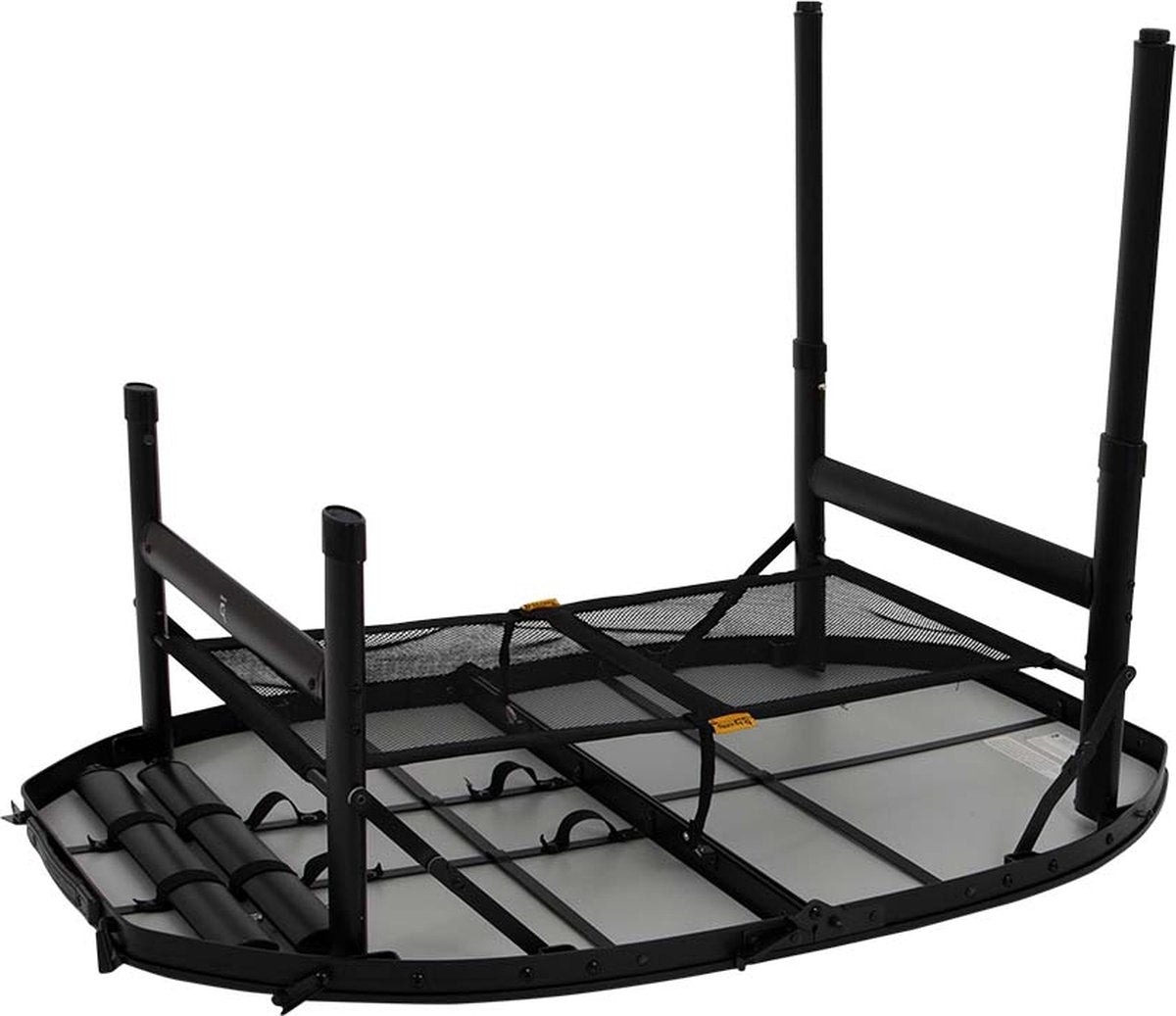 Bo-Camp Industrial Tafel - Woodbine - Ovaal - Koffermodel - 100x70 cm - In hoogte verstelbaar - Opvouwbaar - Bruin