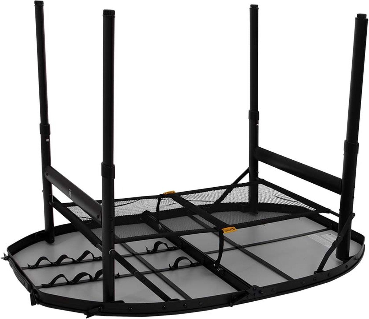 Bo-Camp Industrial Tafel - Woodbine - Ovaal - Koffermodel - 100x70 cm - In hoogte verstelbaar - Opvouwbaar - Bruin