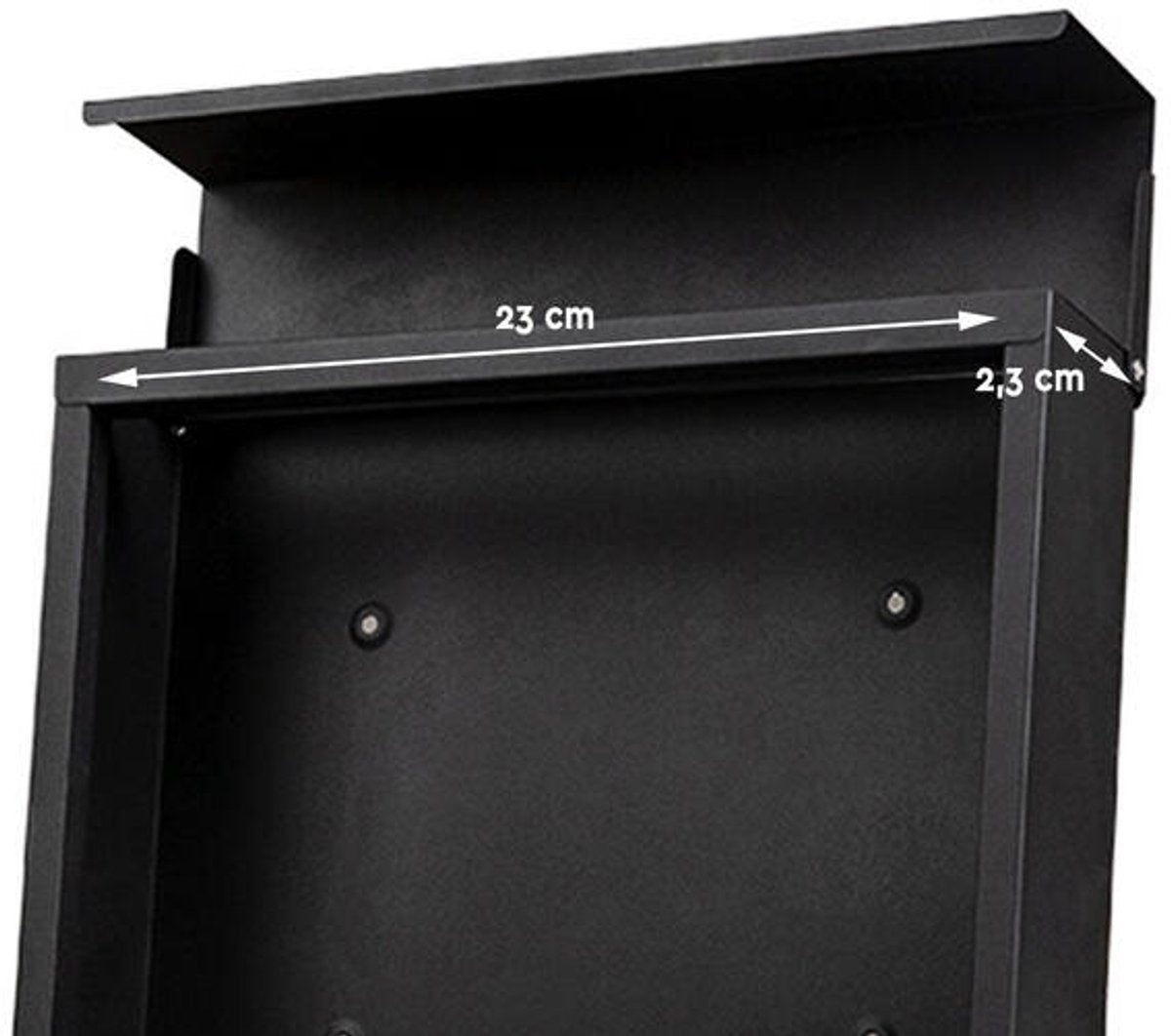 BRASQ Deluxe Brievenbus Zwart 37,5 x 36,5 x 11 cm – Wandbrievenbus met Slot en Krantenvak – Inclusief Montagemateriaal & 2 Sleutels