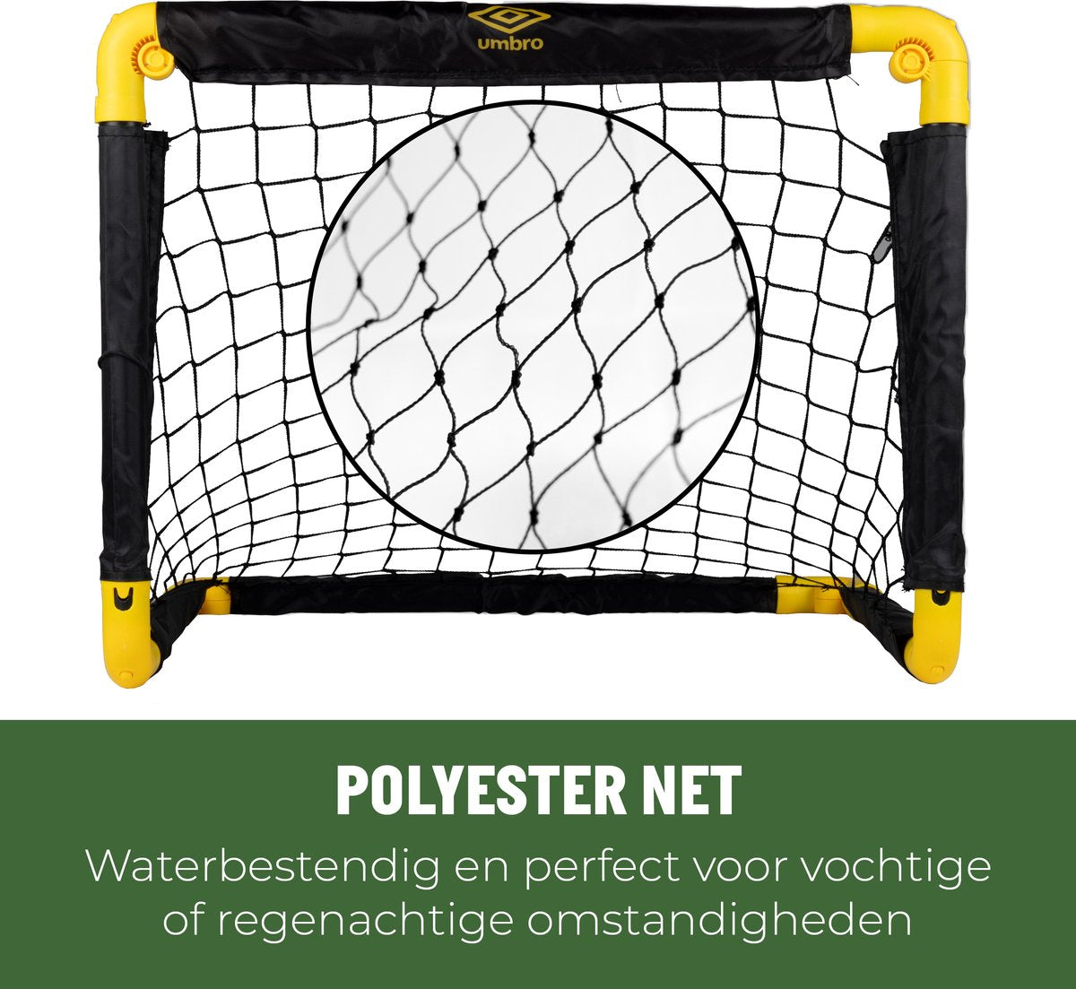 Umbro Voetbaldoel - Opvouwbaar - Inclusief 2 Grondpennen - Kunststof - 50 x 44 x 44 cm - Zwart/Geel