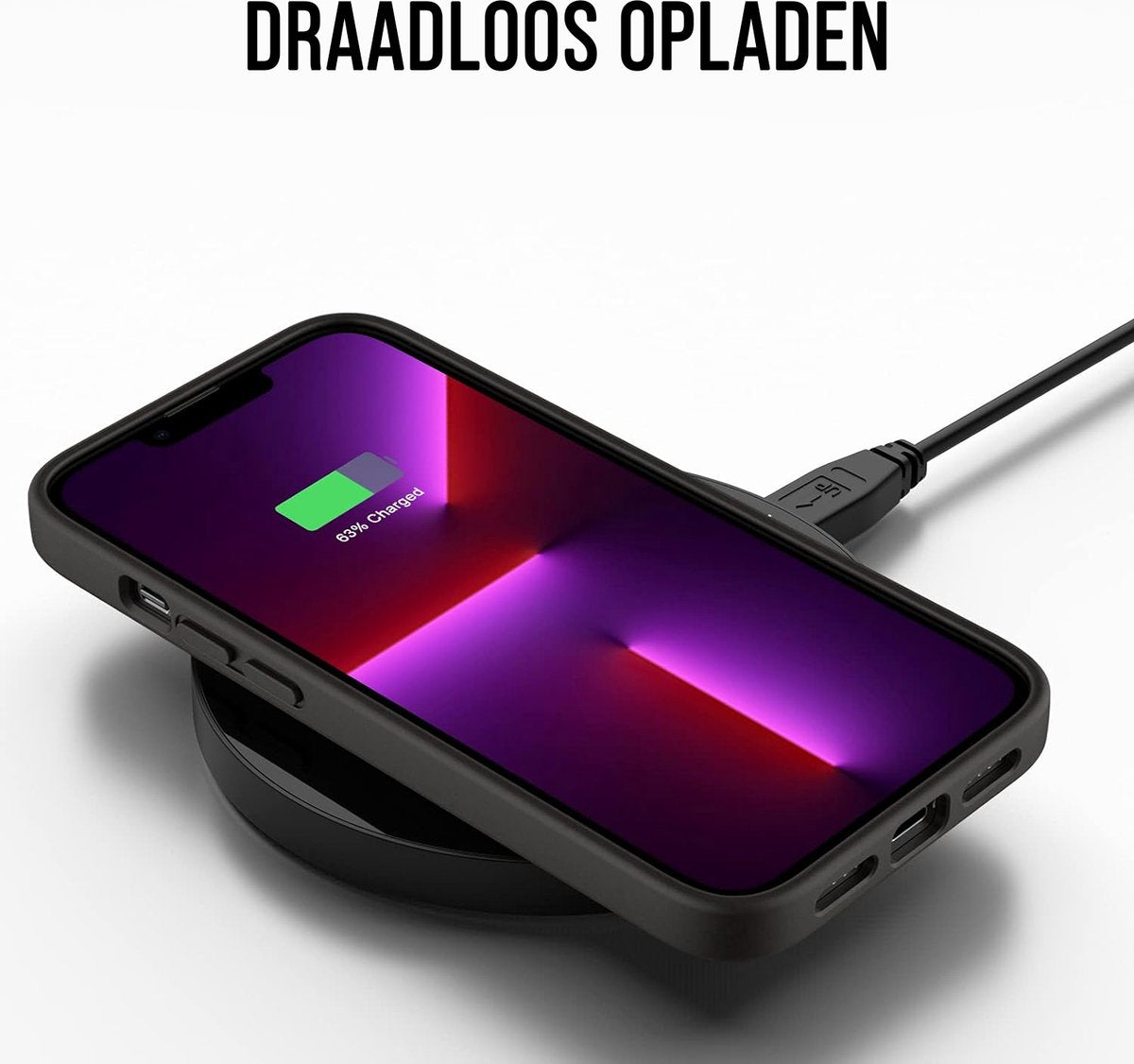Podec iPhone 13 Pro Hoesje & Screenprotector - Zwart - 14,7 x 7,1 x 1 cm