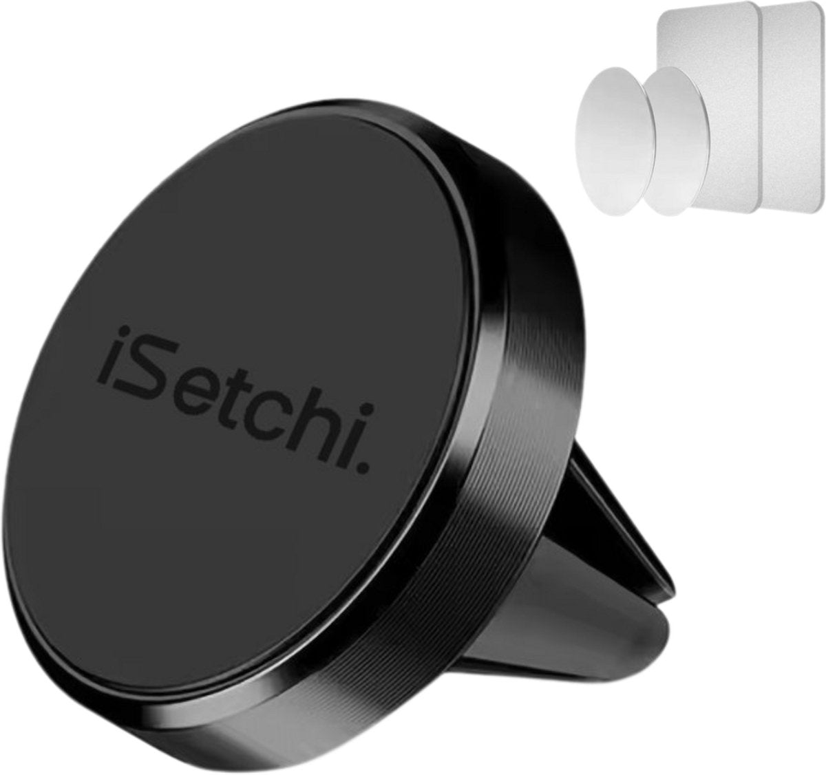 iSetchi Telefoonhouder Auto – Magnetisch & Universeel – Voor Ventilatierooster – Metaal – Zwart