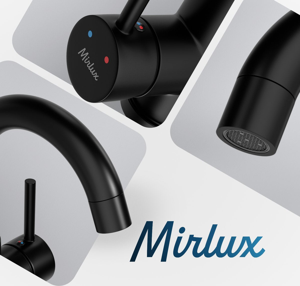Mirlux Wastafelkraan Zwart 24,5 × 17 × 5 cm – Mengkraan Badkamer voor Koud en Warm Water