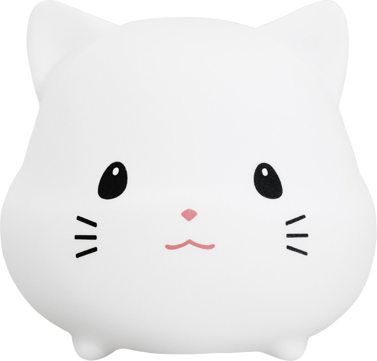 Sleepy Friends Premium Kat Nachtlampje Kinderkamer - USB Oplaadbaar, Dimbaar, Zacht & Veilig - 95 x 97 x 100 mm - Grijs