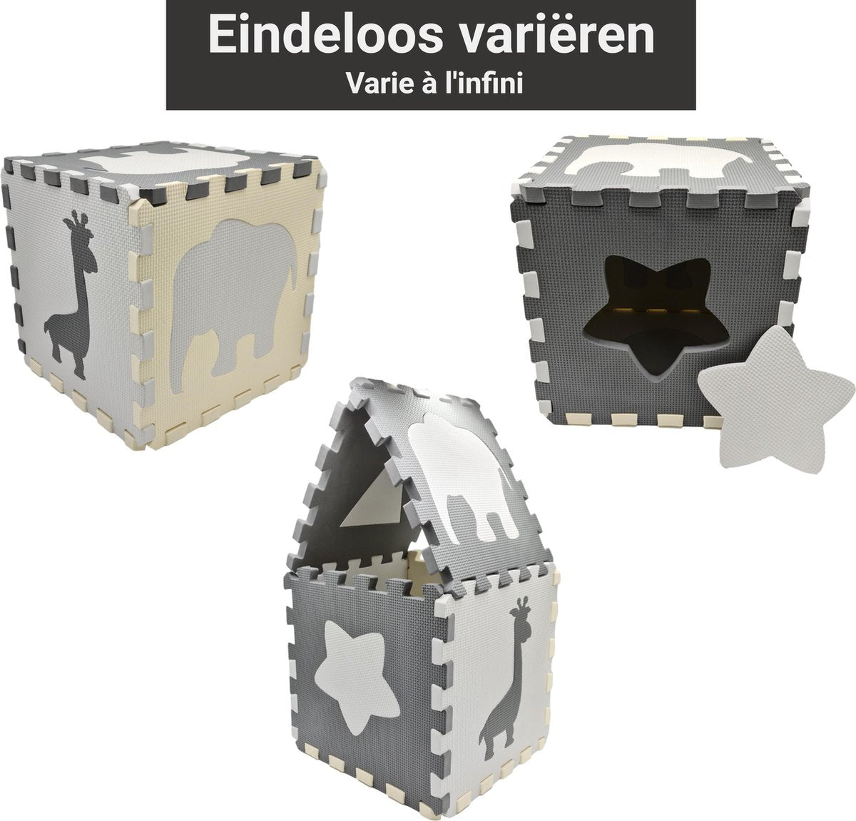 GIZMO Speelmat XL – EVA Foam - Opstaande Rand – Veilig - Comfortabel – 150x150x1.5 cm