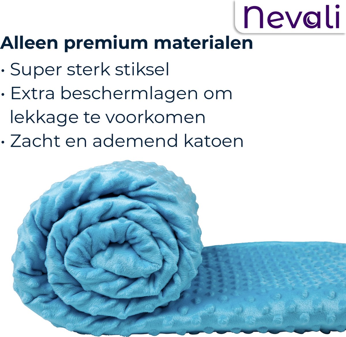 Nevali Verzwaringsdeken Kind Hoes - Duvet Cover Kids 100x150 cm - 4 Seizoenen - Blauw
