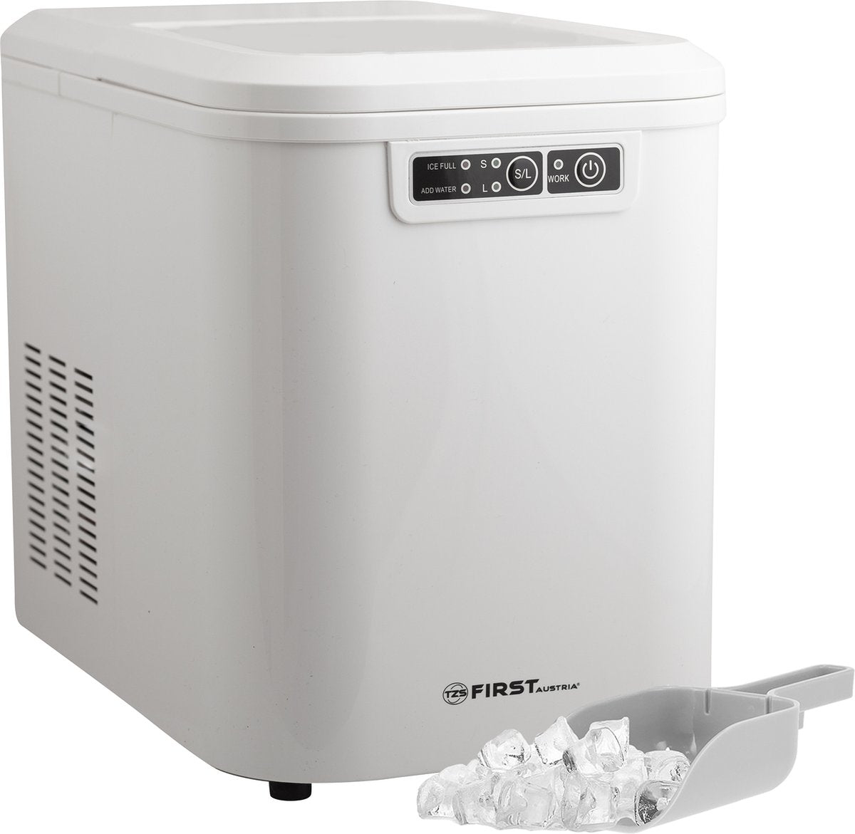 TZS First Austria 5104 IJsblokjesmachine - IJsblokjesmaker incl. schep en lekbak - 2.2L - Wit