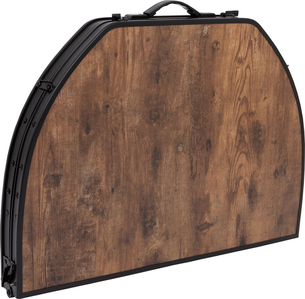 Bo-Camp Industrial Tafel - Woodbine - Ovaal - Koffermodel - 100x70 cm - In hoogte verstelbaar - Opvouwbaar - Bruin