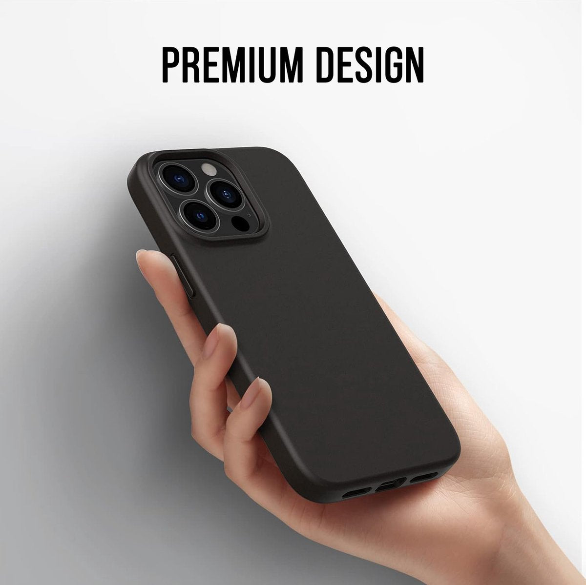 Podec iPhone 13 Pro Hoesje & Screenprotector - Zwart - 14,7 x 7,1 x 1 cm