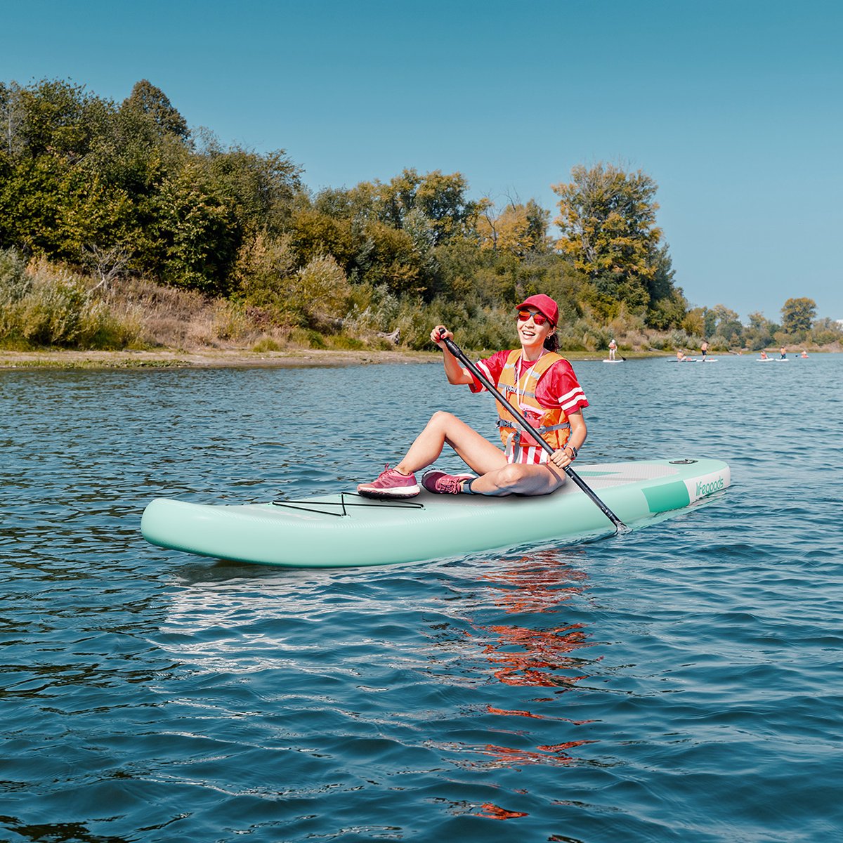 LifeGoods SUP Board - Allround Compact - 100 KG Draagkracht - Opblaasbaar - Compleet SUP pakket - Pastelgroen