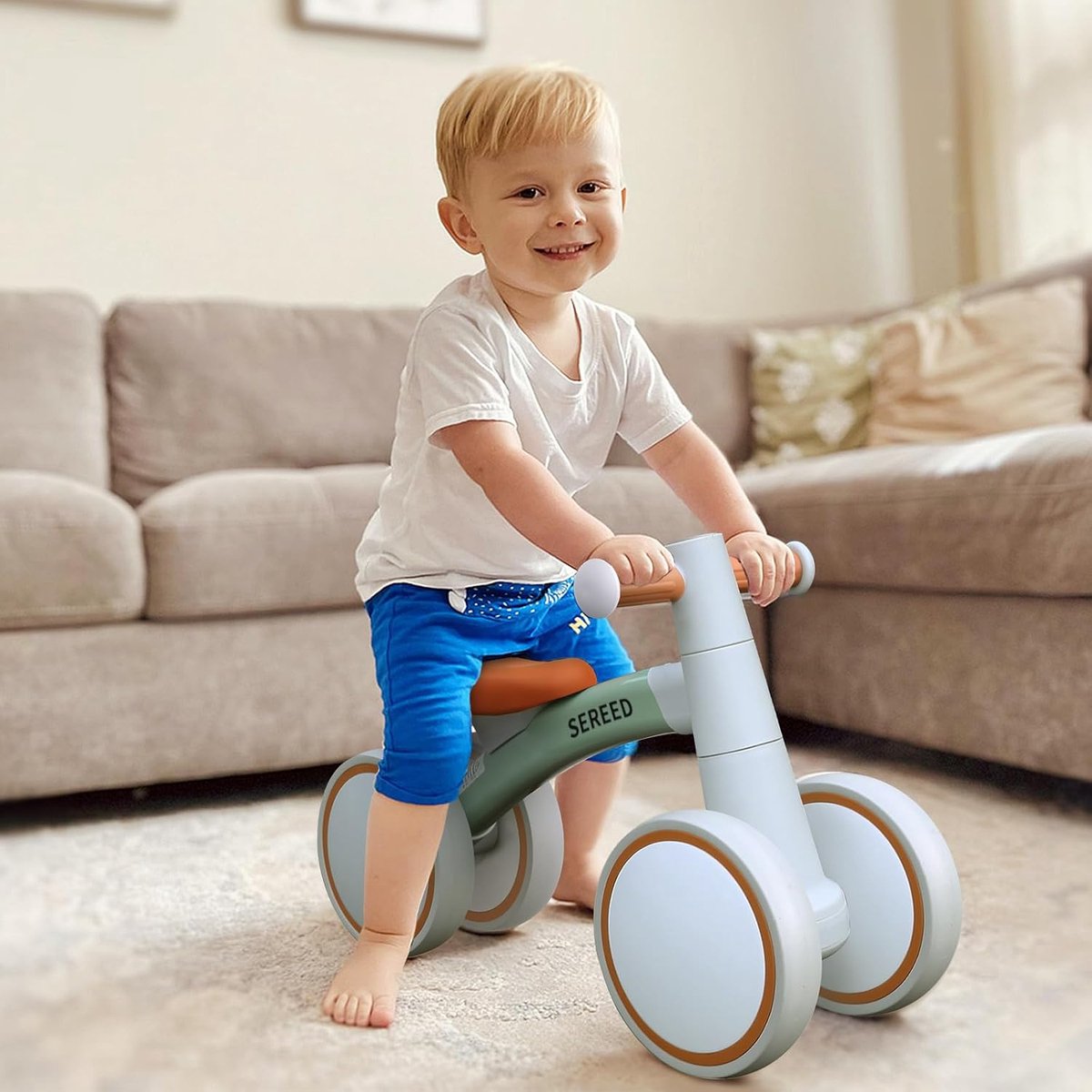 Keebies Stevige Kinderloopfiets - Peuters 12–24 Maanden – Grijs – 25,4 cm Zithoogte – 1,6 kg Lichtgewicht