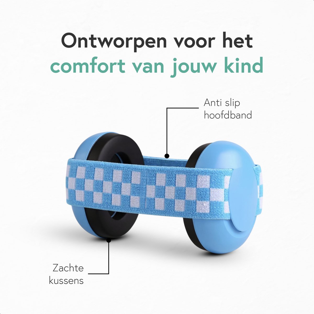 Qwali Gehoorbescherming baby en kinderen - Dempt harde geluiden - 0-3 jaar - Veiligheid peuter en kind - Blauw