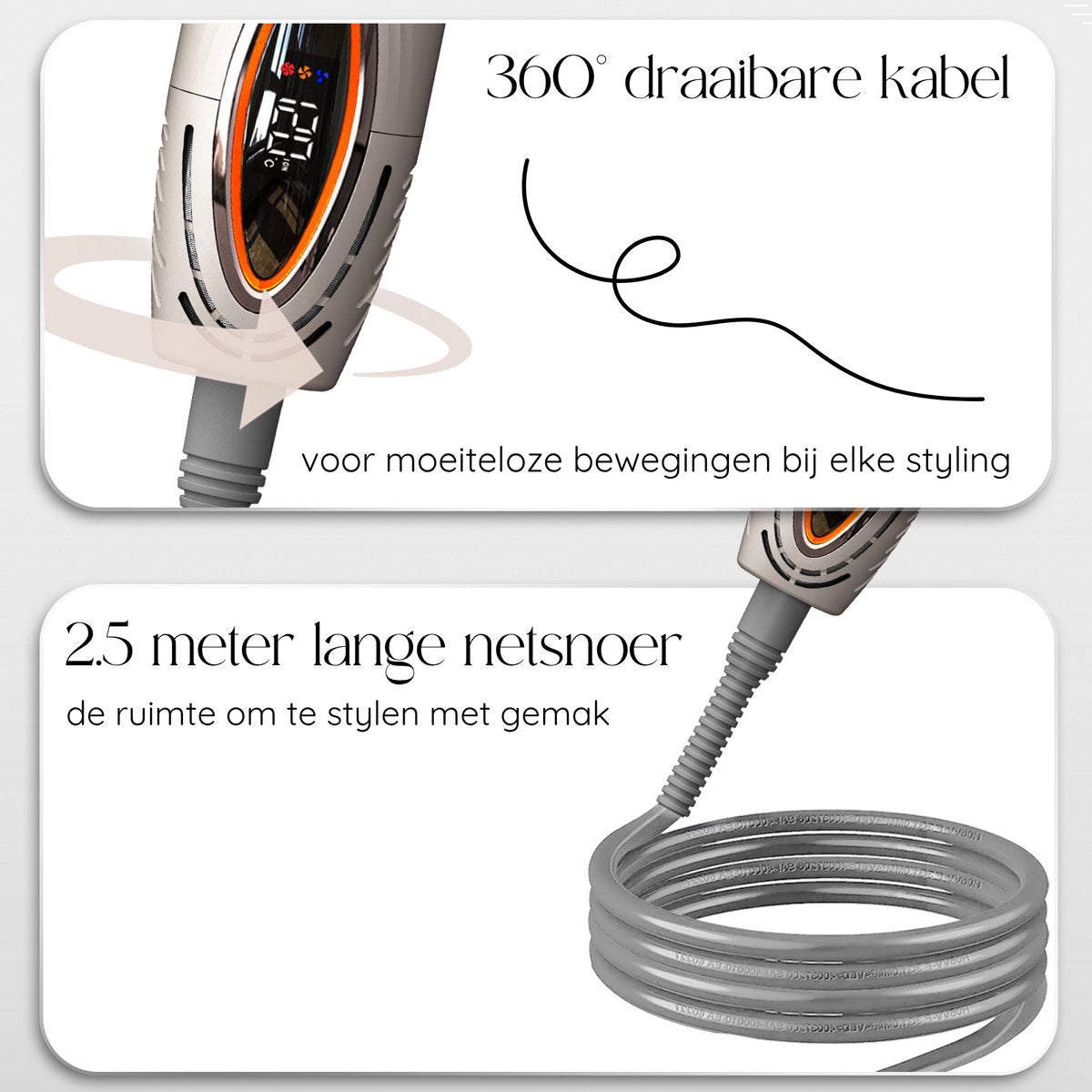 Sansbeauté® 7-in-1 Airstyler - Multistyler - Föhnborstel - Krultang - Stijlborstel - Haarstyler - Warmteborstel - Gold