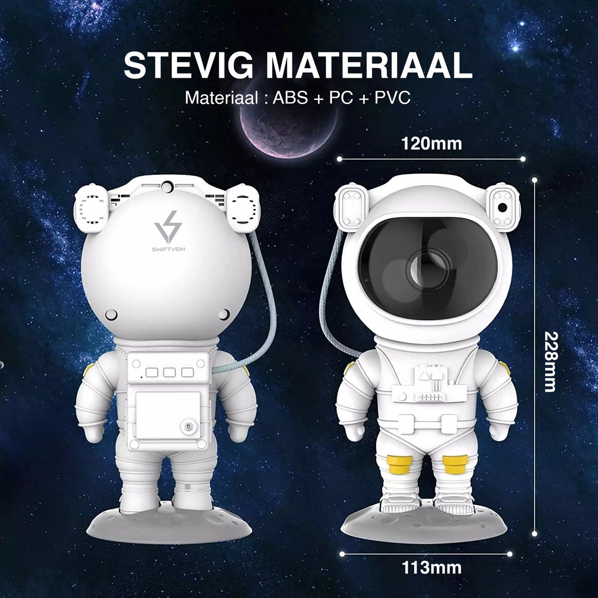 Swiftvein Astronaut Sterren Projector - Galaxy Projector met afstandsbediening - 8 kleurencombinaties