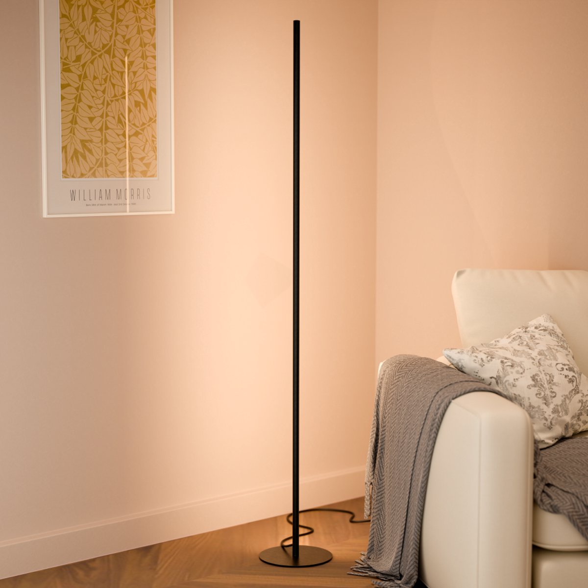 Nolt Vloerlamp - Staande Lamp - Dimbaar - 2700K - Mat Zwart