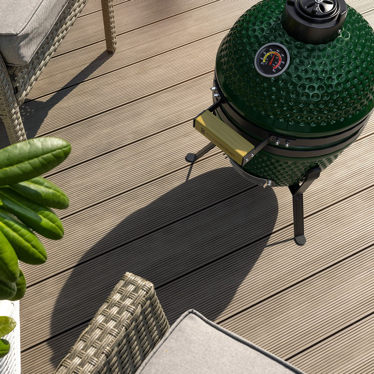 KitchenBrothers Kamado BBQ - 27 cm - Keramische Houtskool barbecue - tot 1000°C
